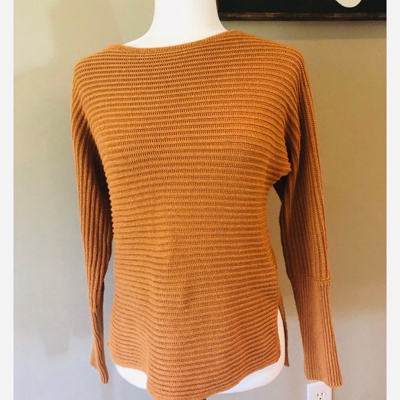 Rachel Zoe ribbed orange sweater - Picture 4 of 6